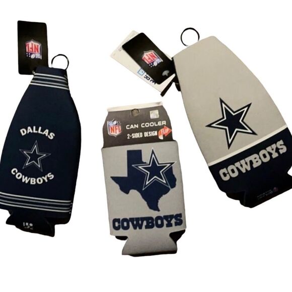 DALLAS Cowboys Koozies 3 piece bundle licensed NEW - Picture 1 of 8